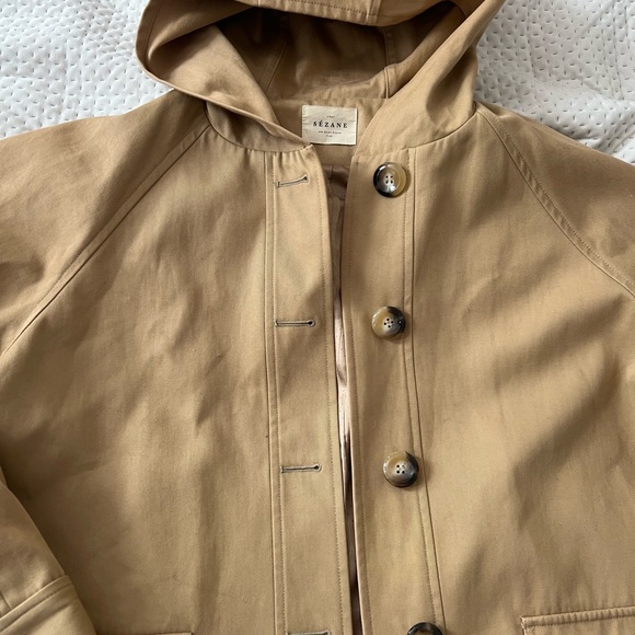 Sezane Jackets & Blazers - Sezane Tan Trench Coat with Hood
